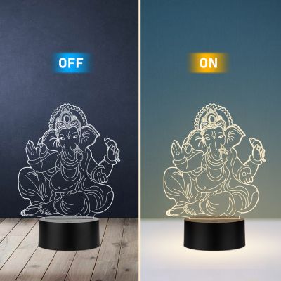 The Lord Ganesha Night lamp Warm White Led Light  Decoration Light Gift for Diwali